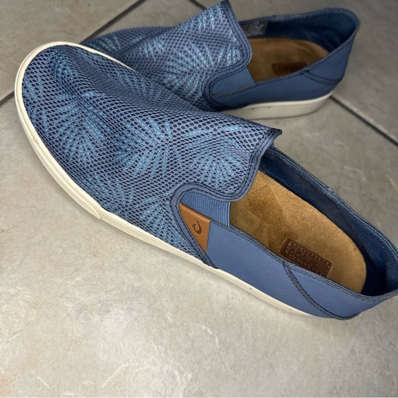 Women’s Olukai Blue Palm slip ons size 10 - Picture 4 of 9